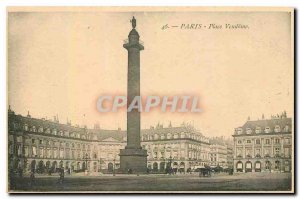 Old Postcard Paris Place Vendome