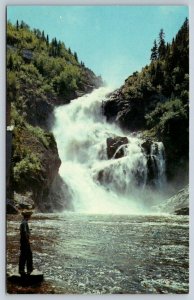 Les Chutes Ouiatchouan De Val Jalbert Quebec, Waterfalls, Vintage Postcard