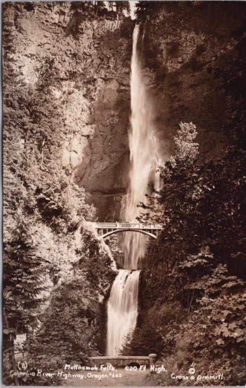 Multnomah Falls Oregon OR Cross & Dimmitt Unused RPPC Postcard E25 *As Is