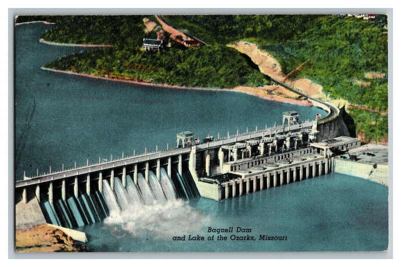 Bagnell Dam Lake Of The Ozarks Missouri Vintage Standard View Postcard 