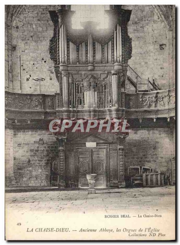 Old Postcard La Chaise Dieu Organ Former Abbey Organs of & # 39eglise