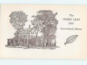 Unused Pre-1980 GREEN LEAF INN Kennebunk Maine ME L0476