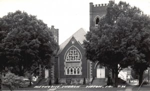 Postcard Real Photo Methodist Church Tipton Iowa IA Religious RPPC