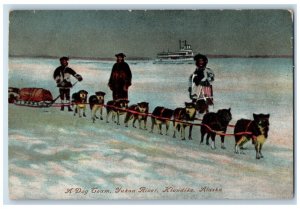 1910 A Dog Team Yukon River Winter Snow Scene Klondike Alaska AK Postcard