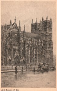 Westminster Abbey North Transept & Gate Architecture Raphael England Postcard