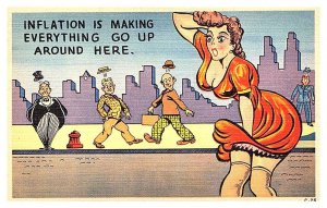 Girls dress blowing upwards,