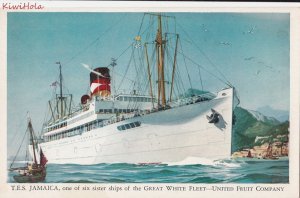 Postcard Ship TES Jamaica Great White Fleet United Fruit Company