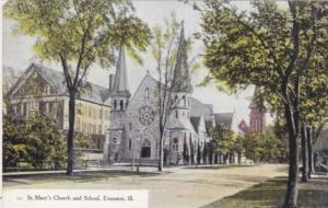 Church St Mary's Church and School Evanston Illinois 1908