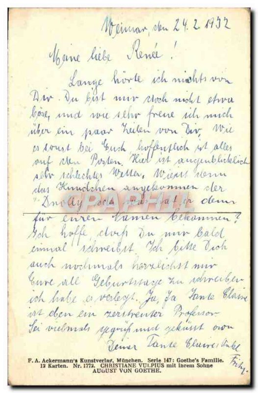 Postcard Old Christiane und August