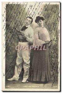 Old Postcard Female Tennis Game