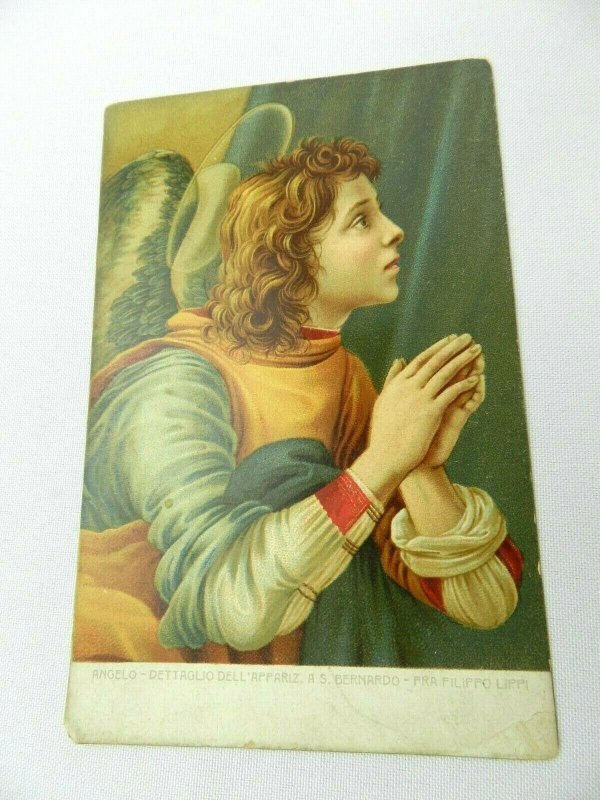 Vintage Postcard Angelo Dettaglio Dell Appariz AS Berhardo Angel Religious