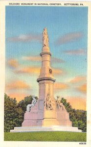The National Monument, Gettysburg PA USA Civil War Postcard