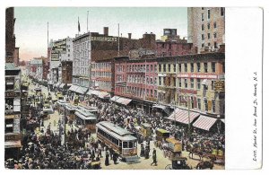 Market Street, Newark, New Jersey Unused Undivided Back Postcard, Trolley Cars