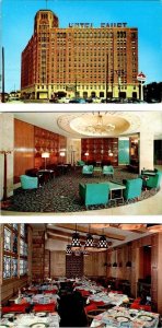 3~ca1950's Postcards  ROCKFORD, IL Illinois HOTEL FAUST & LOBBY & RESTAURANT