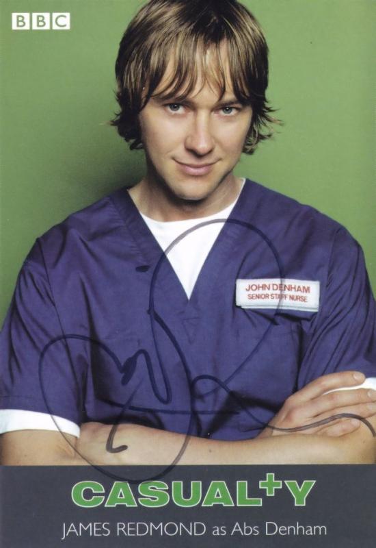 James Redmond as Abs Denham BBC Casualty Hand Signed Cast Card Photo