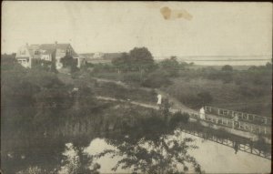 Cape Cod MA Publ in Osterville - Foot Bridge & Mansion Real Photo Postcard