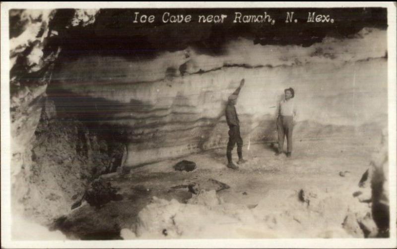 Men in Ice Cave Near Ramah NM New Mexico c1915 Real Photo Postcard