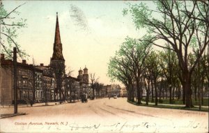 Newark NJ Clinton Avenue Pre-1910 Vintage Postcard