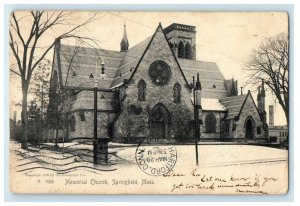 1906 Memorial Church Springfield Massachusetts MA Posted Postcard