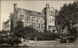 Evanston IL Northwestern Univ National College of Edu Real Photo Postcard