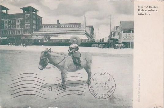 New Jersey Atlantic CityA Donkey Ride At Atlantic At Atlantic City 1905