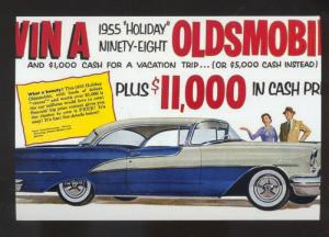 1955 OLDSMOBILE HOLIDAY NINETY EIGHT CAR DEALER ADVERTISING POSTCARD '55 OLDS