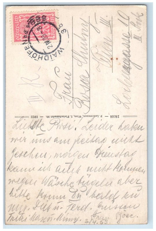 1923 Waidhofen an der Ybbs Lower Austria Austria Antique Posted Postcard