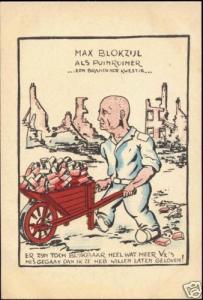 WWII Caricature Dutch Jewish Collaborator Max Blokzijl