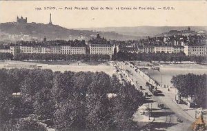 France Lyon Pont Morand Quai de Retz et Coteau de Fourviere 1913