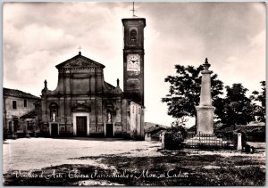 Vinchio d'Asti Chiesa Parracchiale e Mon. Caduti Italy Real Photo RPPC Postcard