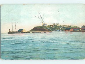 Divided-back LONG ISLAND LIGHTHOUSE Boston Massachusetts MA AD7980