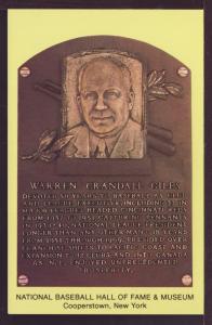 Warren Grandall Giles Baseball Hall Fame Post Card 3263