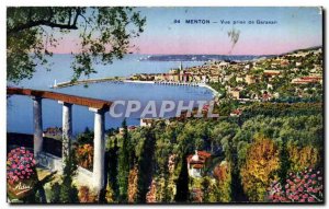 Old Postcard Menton Garavan View From Jack