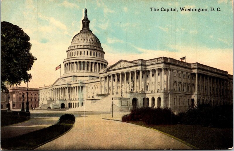 United States Capitol Building Streetview Washington DC Government DB Postcard 
