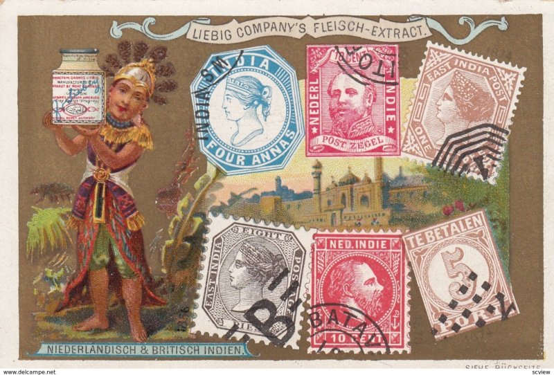 Trade Card (TC): Boy carrying Letter w/ Stamps , 1880-90s ; Niederlandisch & ...