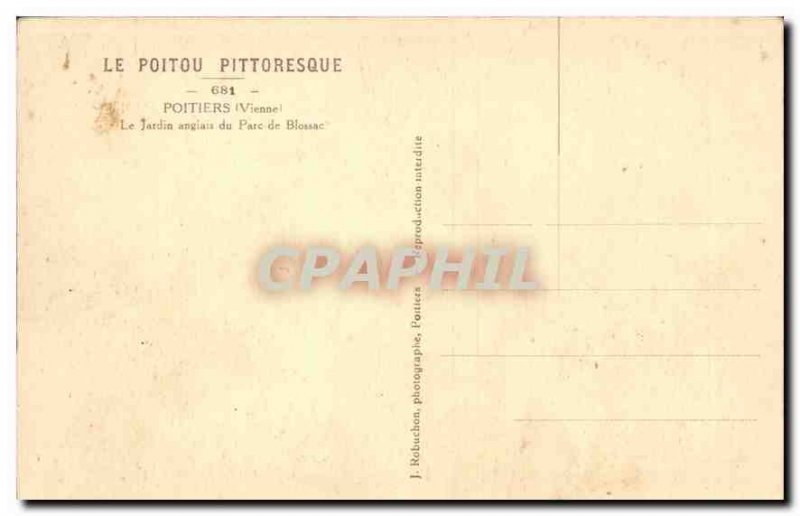 Old Postcard Poitiers (Vienne) Poitou angiaix The Picturesque Garden Blossac ...