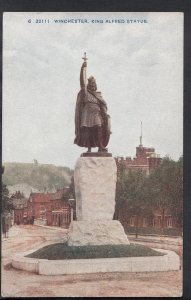 Hampshire Postcard - Winchester - King Alfred Statue RS3502