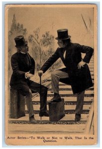 DPO Salem Nebraska NE Postcard Actor To Walk Or Not To Walk c1910's Antique