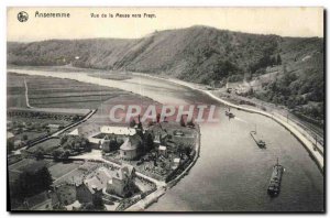 Old Postcard Anseremme Meuse View Towards Freyr