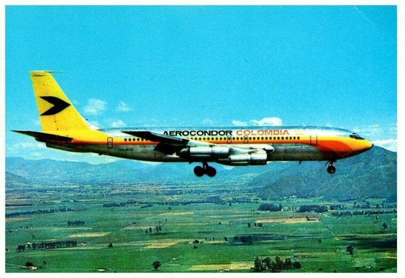 Aerocondor Colombia Boeing 707 Airplane Postcard 