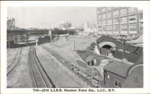 Hunters Point Station Long Island City NY RR Train Old Postcard