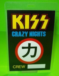 KISS Crazy Nights Backstage Pass Original Hard Rock Music Concert Show 1987