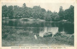 Virginia Bowling Green Broaddus Pond Lakewood Cemetery 1936 Postcard 22-10728