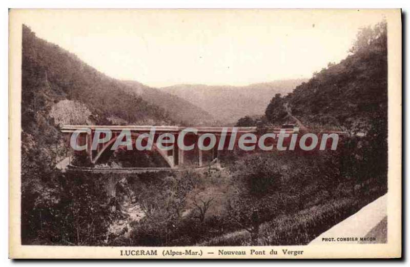 Postcard Old New bridge Luceram Du Verger