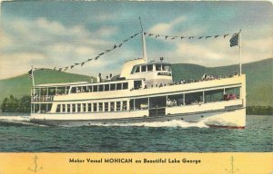 New York Motor Vessel Mohican Lake George Colorpicture 1940s Postcard 21-9105