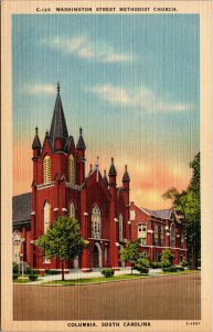 Vtg 1930s Washington Street Methodist Church Columbia South Carolina SC Postcard