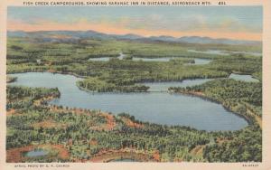 Aerial View of Fish Creek Campgrounds - Adirondacks, New York - pm 1949 - Linen