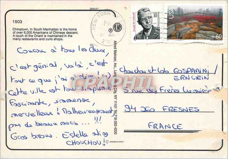 Postcard Modern New York Chinatown