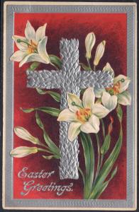 Easter Greetings,Lilies,Cross