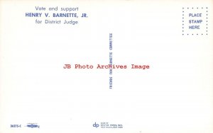 Politcal Advertising Postcard, District Judge Henry V Barnette Jr